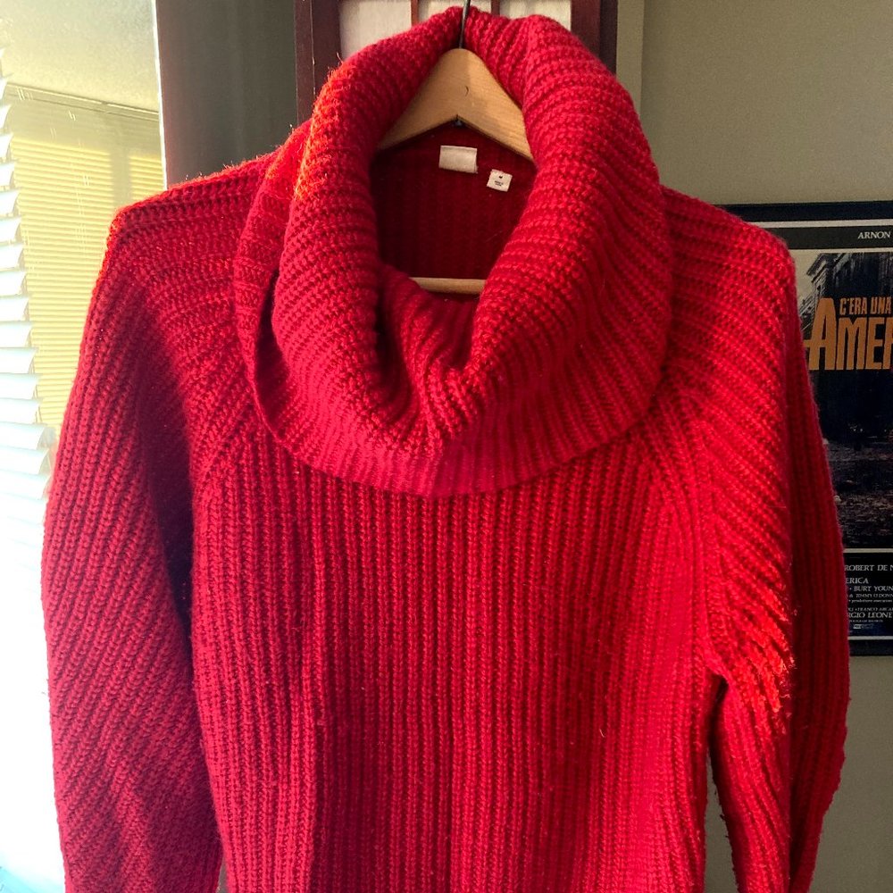 Red Cowl/Turtleneck Sweater (Gap)